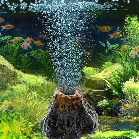 Volcano Shape Aquarium Air Bubble Stone – Oxygen Pump Decoration for Fish Tank Aeration & Visual Effect
