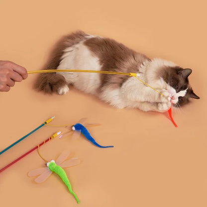 cat toy, dragonfly, cat toy stick