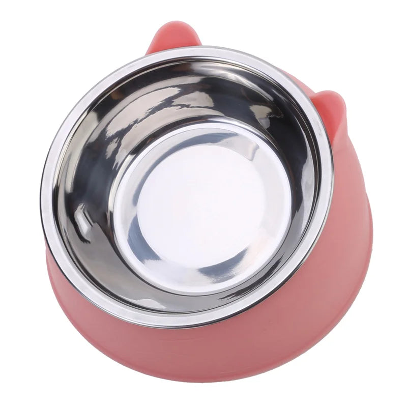 pet food bowl, inclined pet food bowl, stainless steel