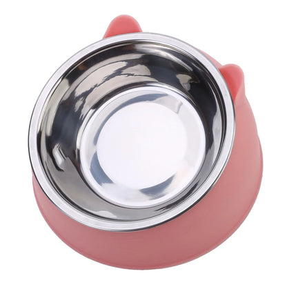 pet food bowl, inclined pet food bowl, stainless steel