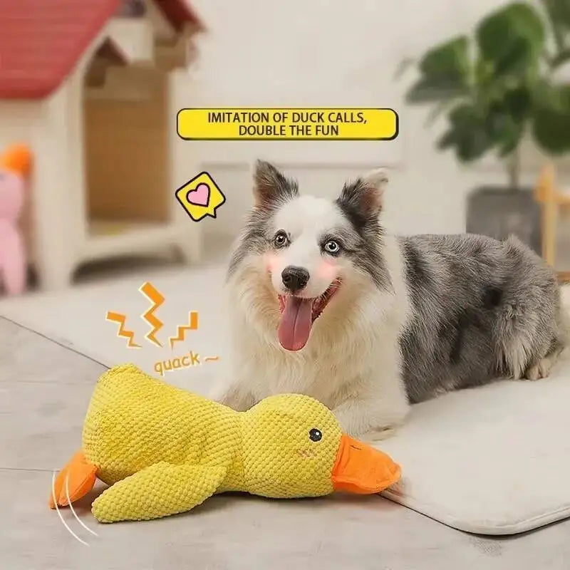 Plush Duck Dog Toy – Calming Squeaky Chew Toy for Puppies