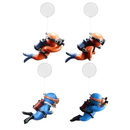 Floating Diver Aquarium Ornament – Hayao Miyazaki Blue Character with Ball & Line, Fish Tank Landscape Decoration Gift