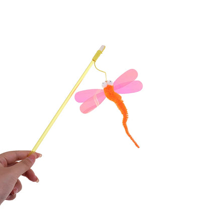 cat toy, dragonfly, cat toy stick