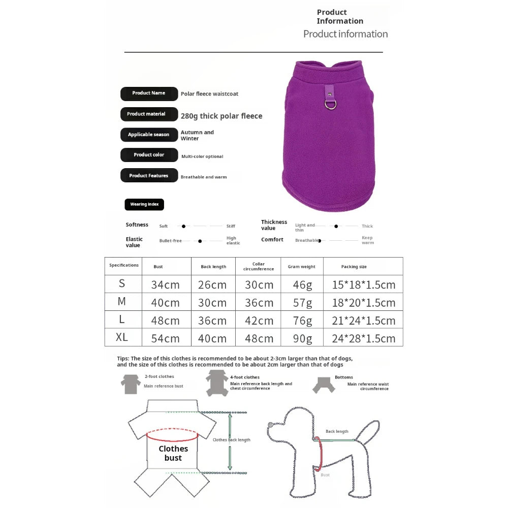 Soft Wool Dog & Cat Jacket – Warm Pet Coat for Small Breeds