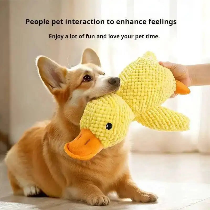 Plush Duck Dog Toy – Calming Squeaky Chew Toy for Puppies