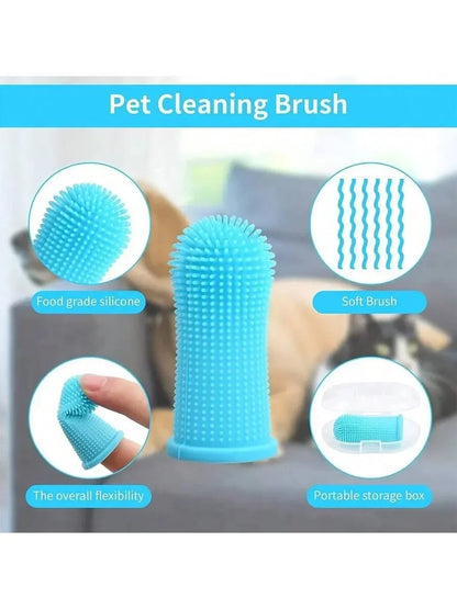 Pet Finger Toothbrush for Cats & Dogs | Silicone Bristles