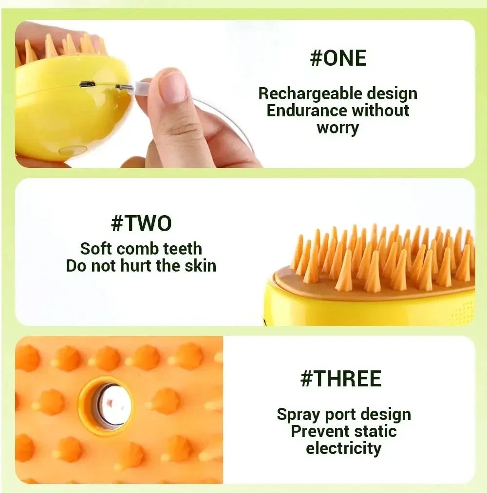 pet electric steam brush