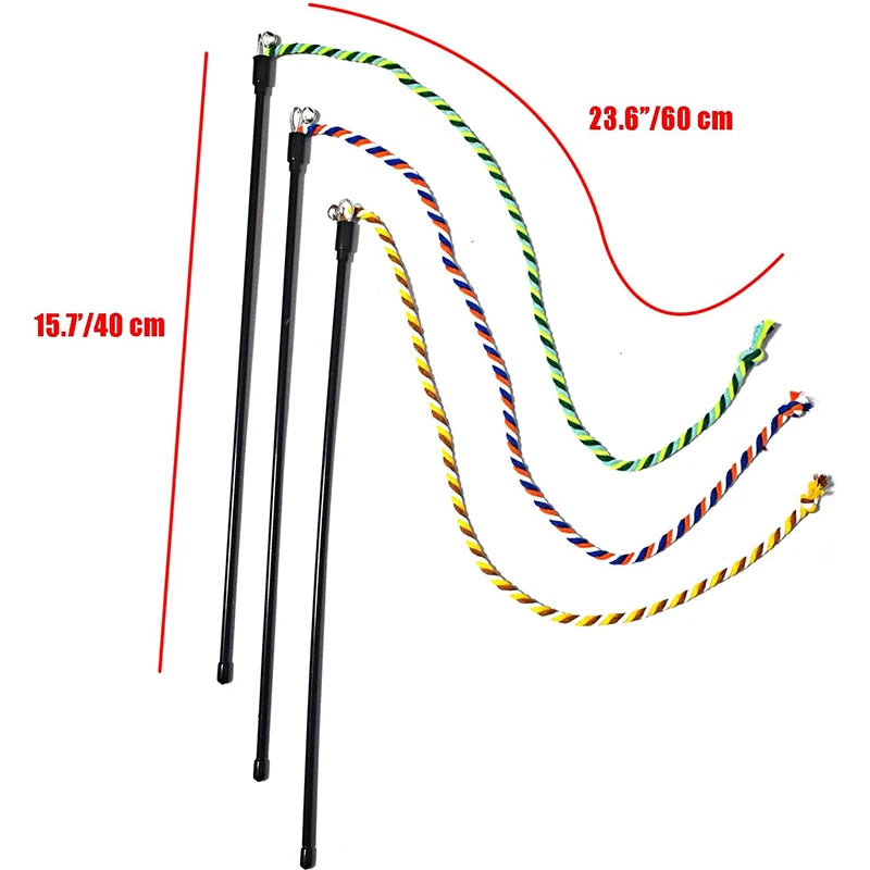 Interactive Cat Teaser Wand – Rope Stick Toy for Chasing & Chewing