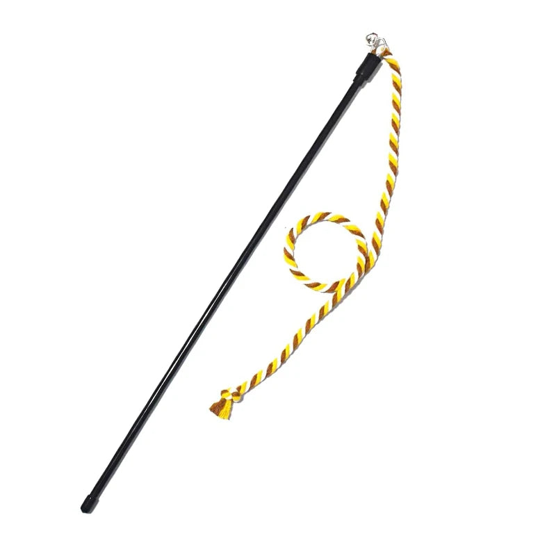 Interactive Cat Teaser Wand – Rope Stick Toy for Chasing & Chewing