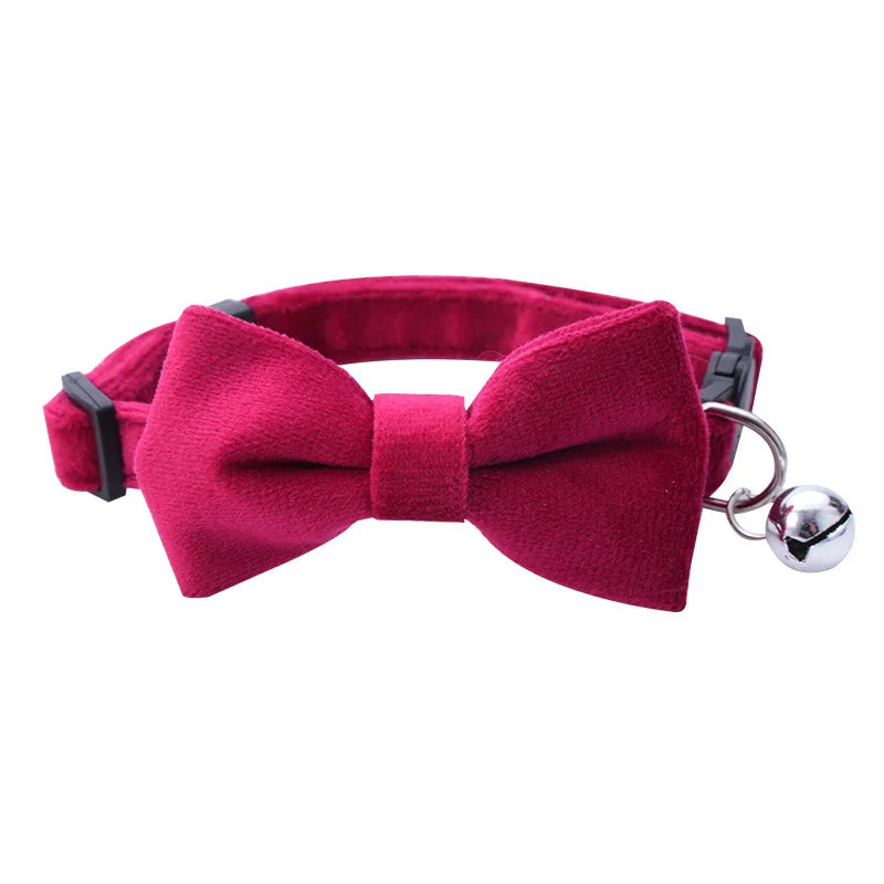 Adjustable Cat & Dog Collar with Bow Tie & Bell