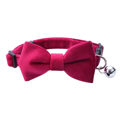 Adjustable Cat & Dog Collar with Bow Tie & Bell