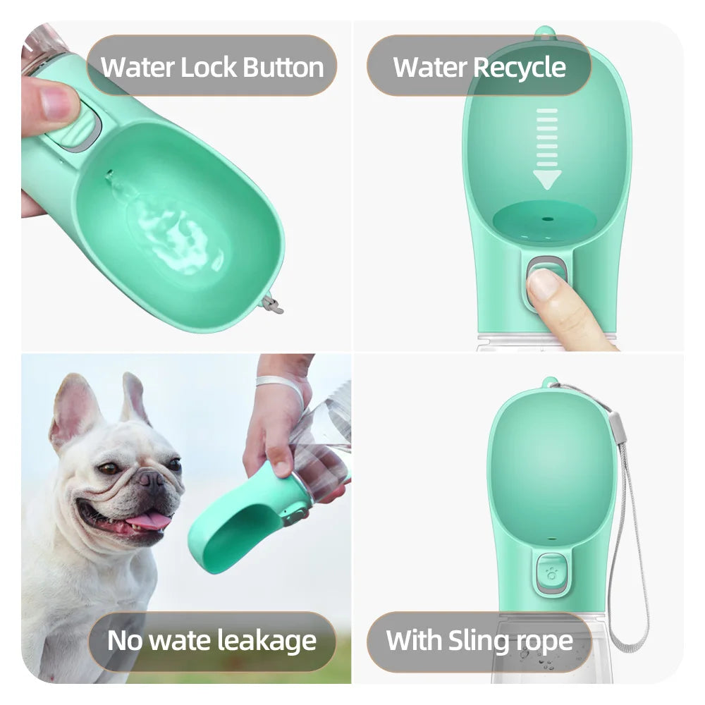 Portable Dog Water Bottle with Bowl – Pet Travel Water Dispenser for Small & Large Dogs, Cats, Outdoor Walking