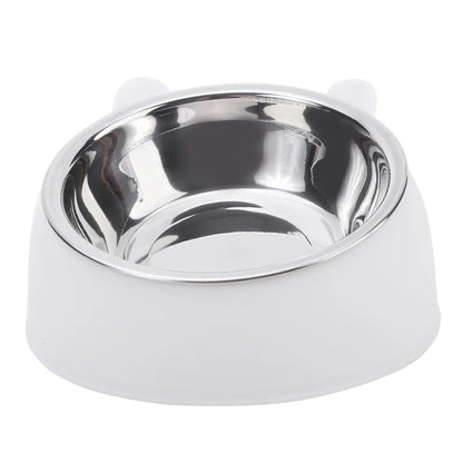 pet food bowl, inclined pet food bowl, stainless steel