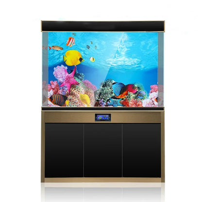 Aquarium Background Sticker – Ocean Plant Landscape Poster for Fish Tank Decor & Aquascaping