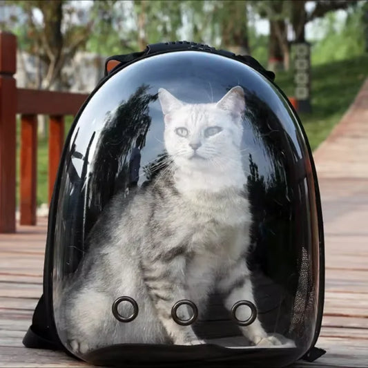 Transparent Space Capsule Pet Backpack – Breathable Travel Carrier for Cats & Small Pets