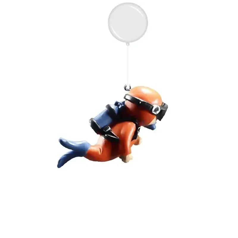 Floating Diver Aquarium Ornament – Hayao Miyazaki Blue Character with Ball & Line, Fish Tank Landscape Decoration Gift