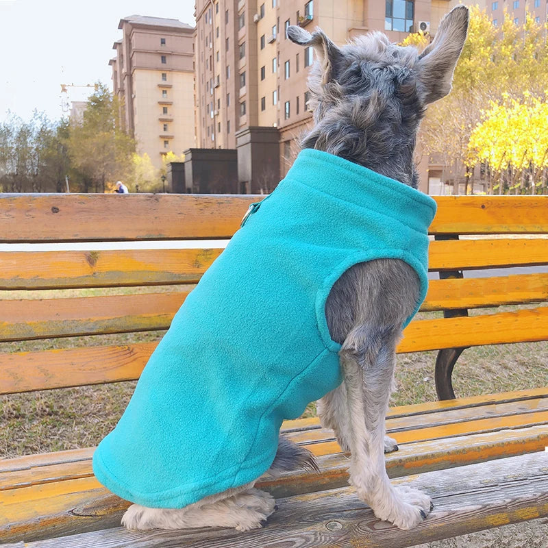 Warm Fleece Dog Jacket with D-Ring – Cozy Pet Vest for Small Dogs & Cats