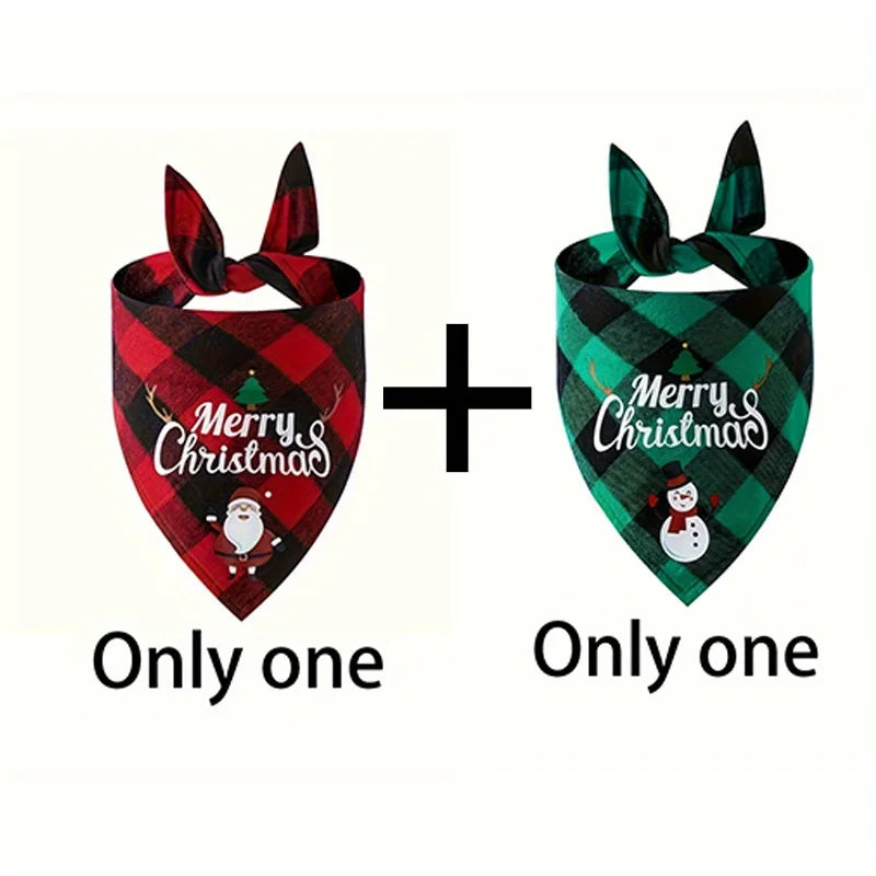 Christmas Dog Bandana – Santa & Snowman Design