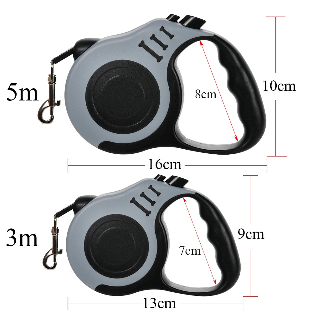 3m/5m Retractable Dog Leash – Strong Nylon Pet Lead