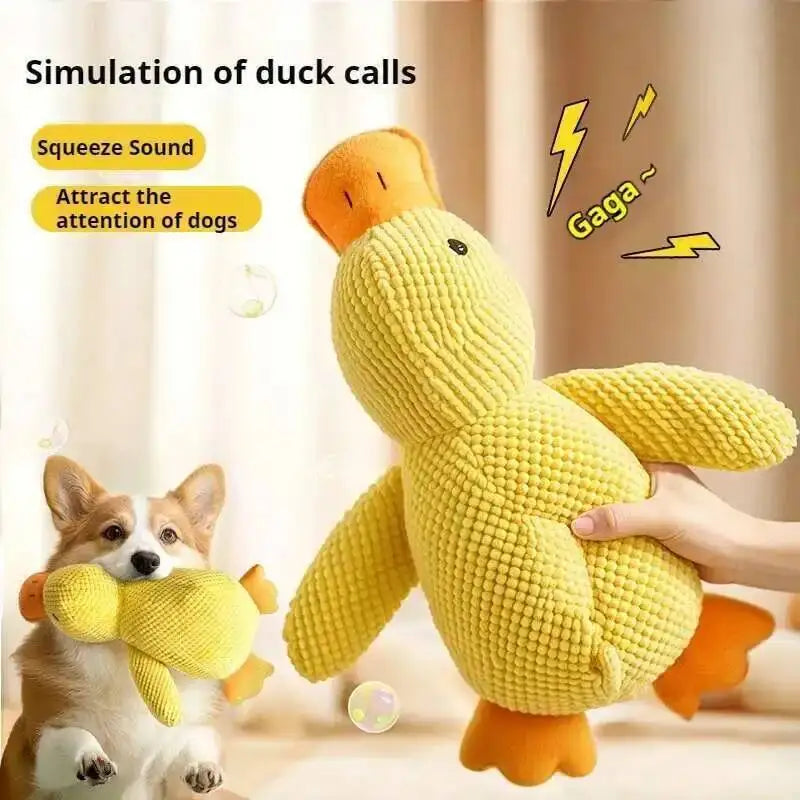 Plush Duck Dog Toy – Calming Squeaky Chew Toy for Puppies