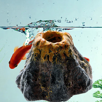 Volcano Shape Aquarium Air Bubble Stone – Oxygen Pump Decoration for Fish Tank Aeration & Visual Effect