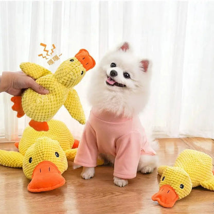 Plush Duck Dog Toy – Calming Squeaky Chew Toy for Puppies