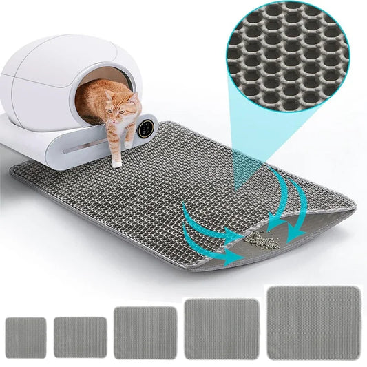 Waterproof Cat Litter Mat – Non-Slip Double-Layer Trapping Pad