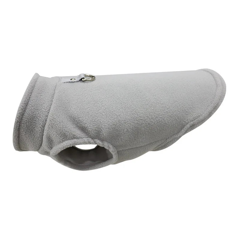 Warm Fleece Dog Jacket with D-Ring – Cozy Pet Vest for Small Dogs & Cats