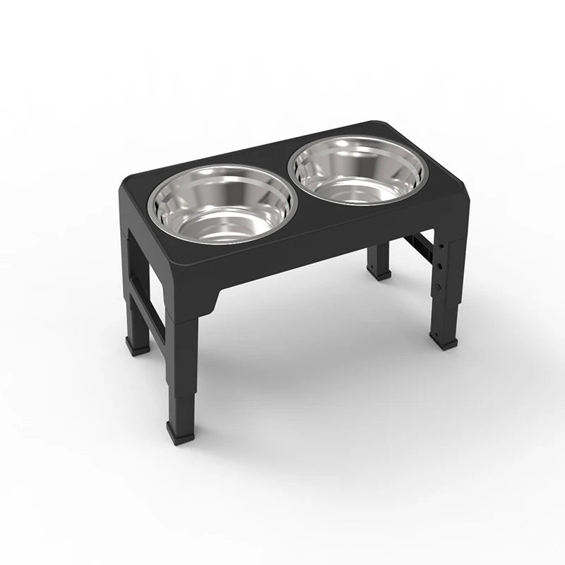 Elevated Dog Feeder – Adjustable Raised Stand with Double Stainless Steel Bowls for Dogs