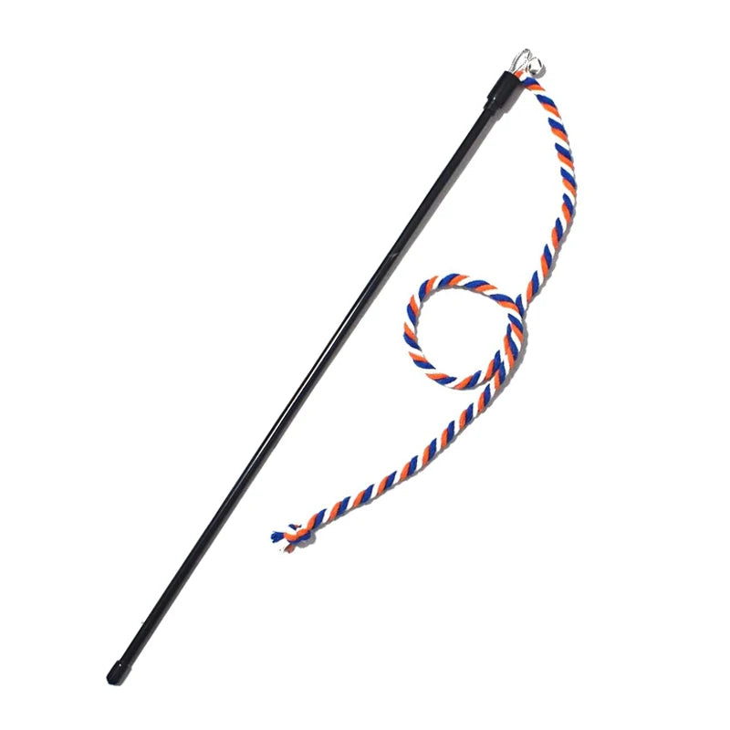 Interactive Cat Teaser Wand – Rope Stick Toy for Chasing & Chewing