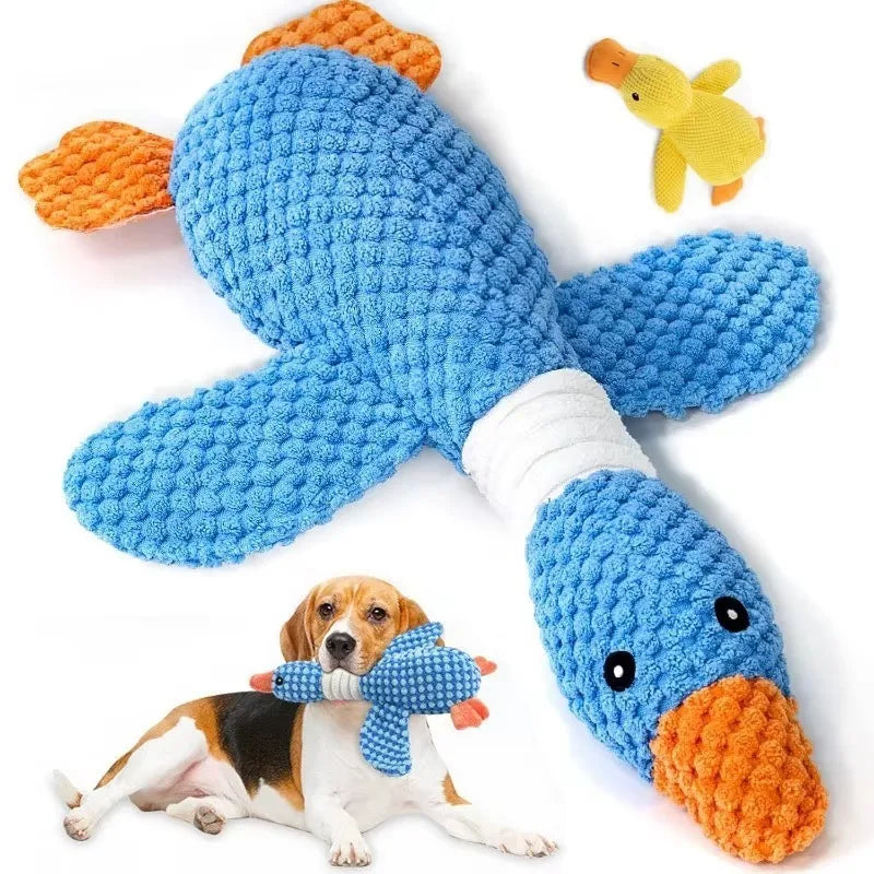 Plush Duck Dog Toy – Calming Squeaky Chew Toy for Puppies