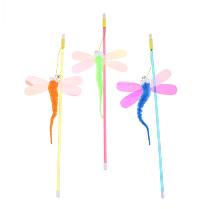 cat toy, dragonfly, cat toy stick