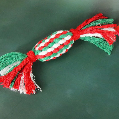 Christmas Dog Rope Toy – Candy Bone Chew Toy for Small & Large Dogs