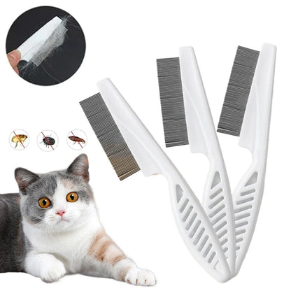 Stainless Steel Flea & Shedding Comb – Grooming Tool for Cats & Dogs