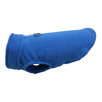 Warm Fleece Dog Jacket with D-Ring – Cozy Pet Vest for Small Dogs & Cats