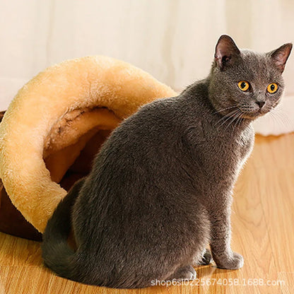 Cat Sleeping Bag – Warm Semi-Enclosed Bed for Small & Medium Pets