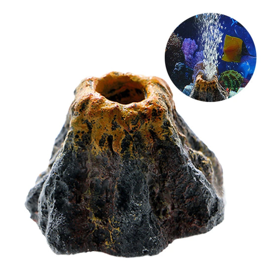 Volcano Shape Aquarium Air Bubble Stone – Oxygen Pump Decoration for Fish Tank Aeration & Visual Effect