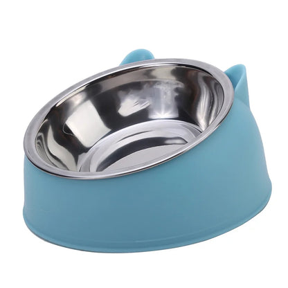 pet food bowl, inclined pet food bowl, stainless steel