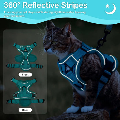 Escape Proof Cat Harness and Leash Set | Adjustable Reflective Cat Vest