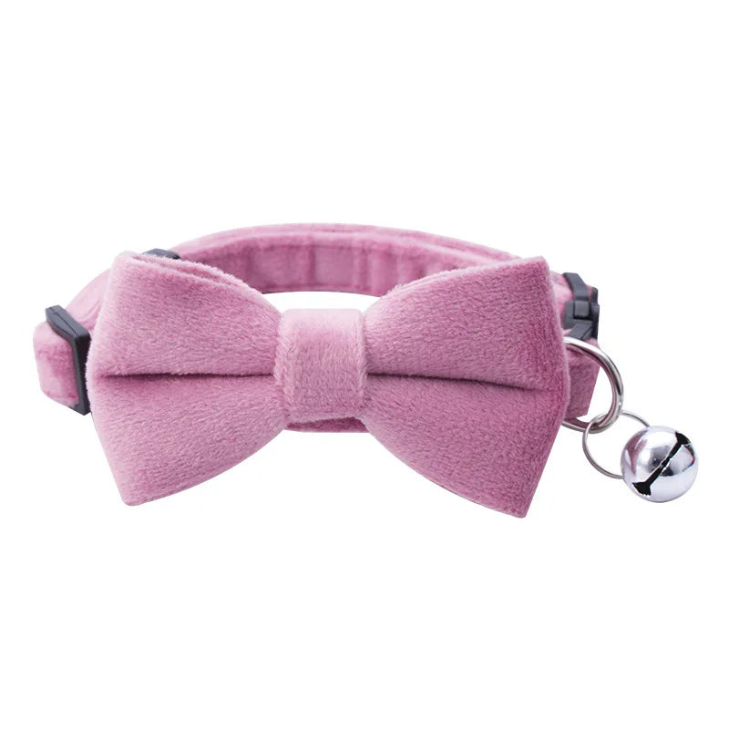 Adjustable Cat & Dog Collar with Bow Tie & Bell