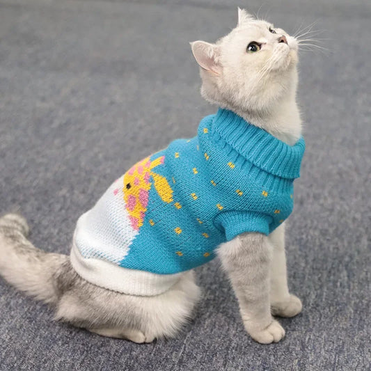 Cat Winter Sweater – Warm Knit Vest Clothing for Cats & Kittens