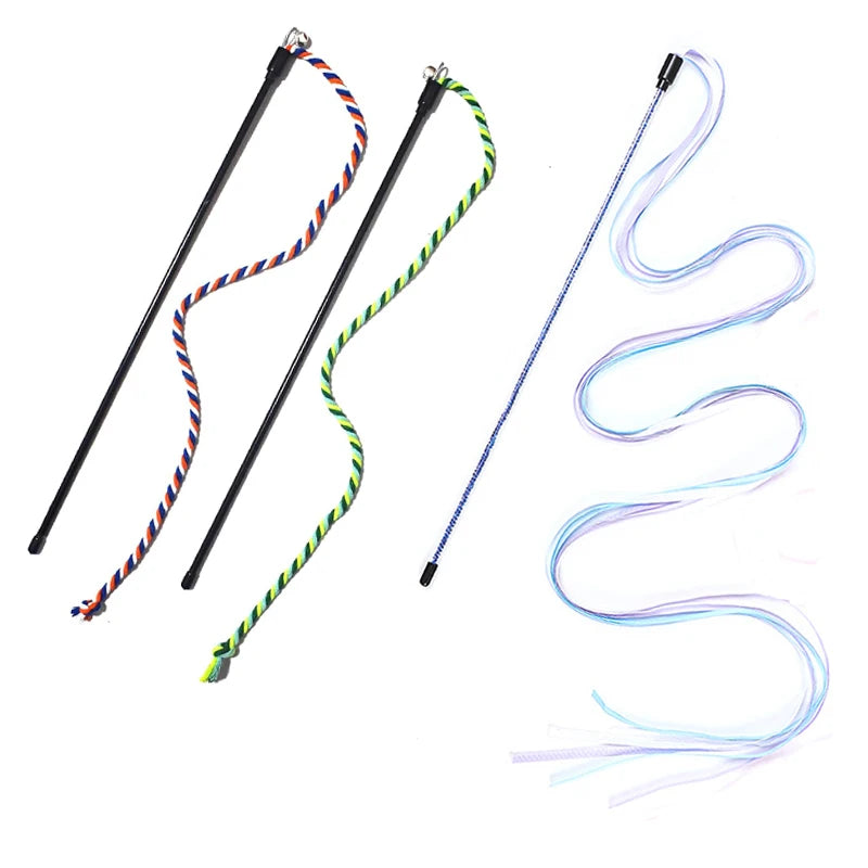 Interactive Cat Teaser Wand – Rope Stick Toy for Chasing & Chewing