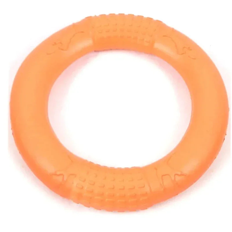Orange Dog Training Ring – Durable EVA Flying Disk Puller Toy for Interactive Play & Exercise