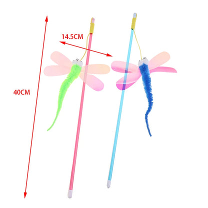 cat toy, dragonfly, cat toy stick