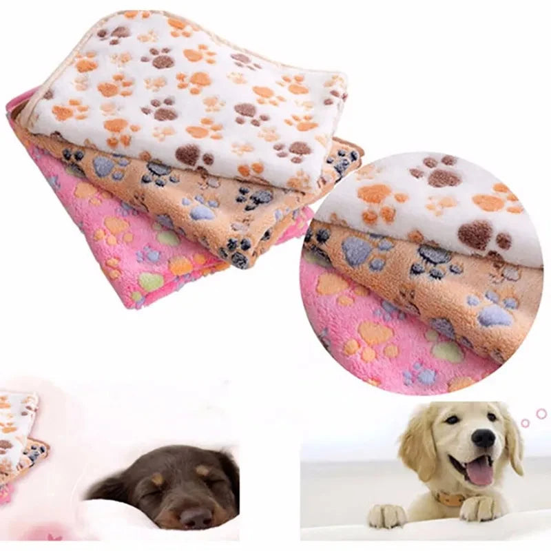 Warm Fleece Pet Blanket for Dogs & Cats | Soft Bed Mat Cover