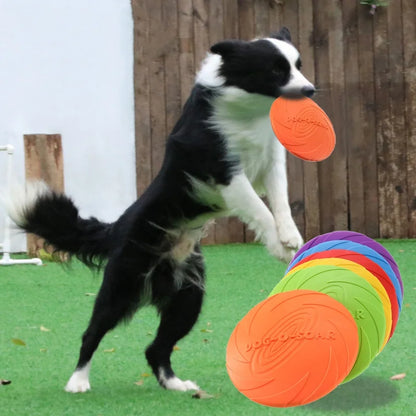 Interactive Flying Disc Dog Toy – Silicone Chew-Resistant Pet Frisbee