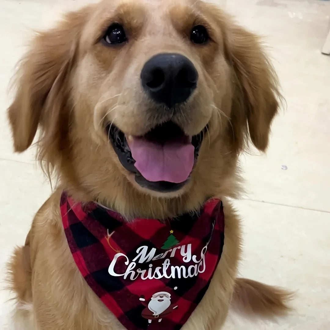 Christmas Dog Bandana – Santa & Snowman Design
