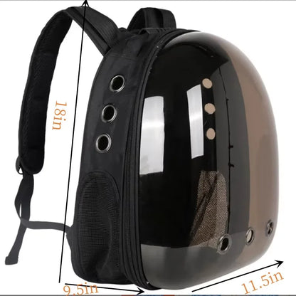 Transparent Space Capsule Pet Backpack – Breathable Travel Carrier for Cats & Small Pets