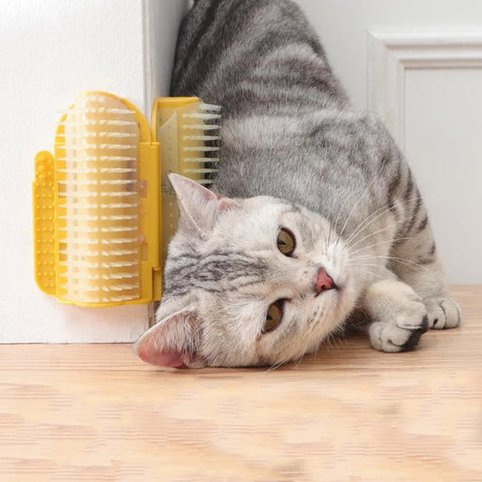 cat wall corner brush, cat grooming wall corner